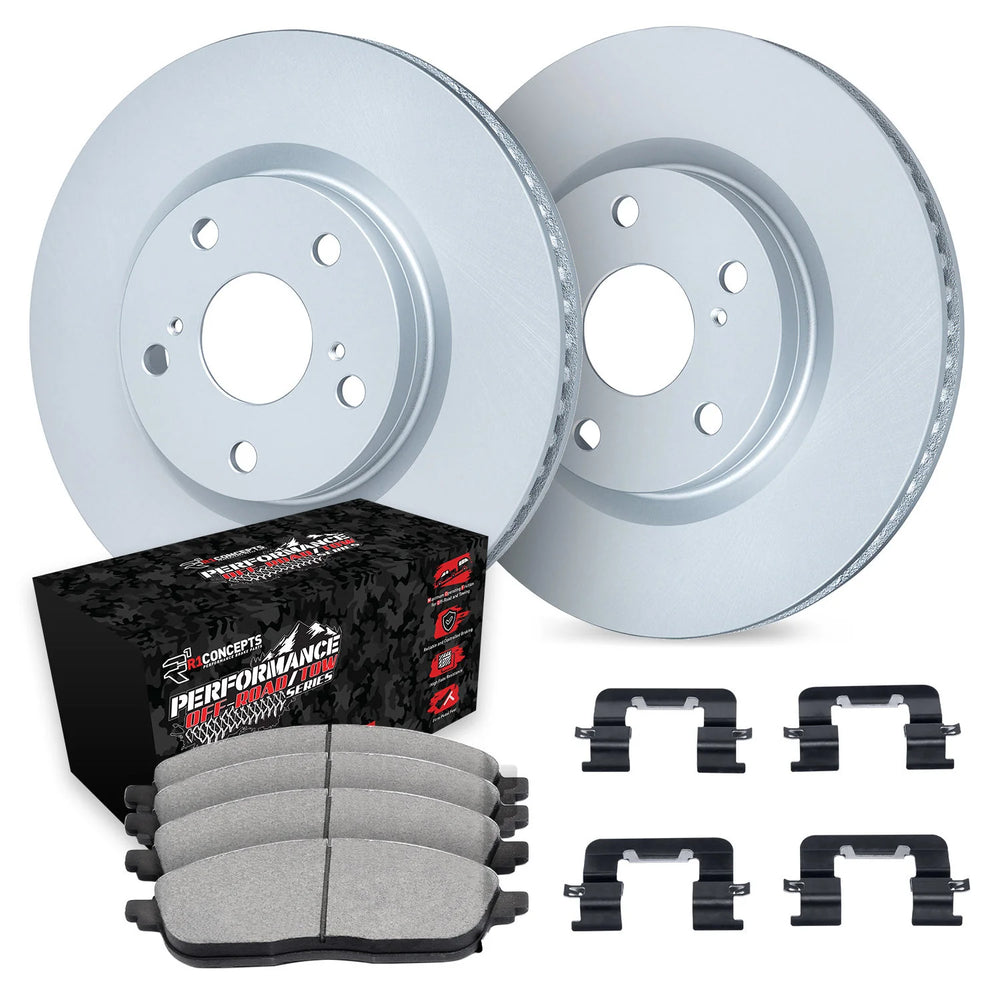 R1 Concepts Carbon Series Brake Rotors - Perf Off-Road/Tow Pads - Hdw Fits Chevrolet Blazer
