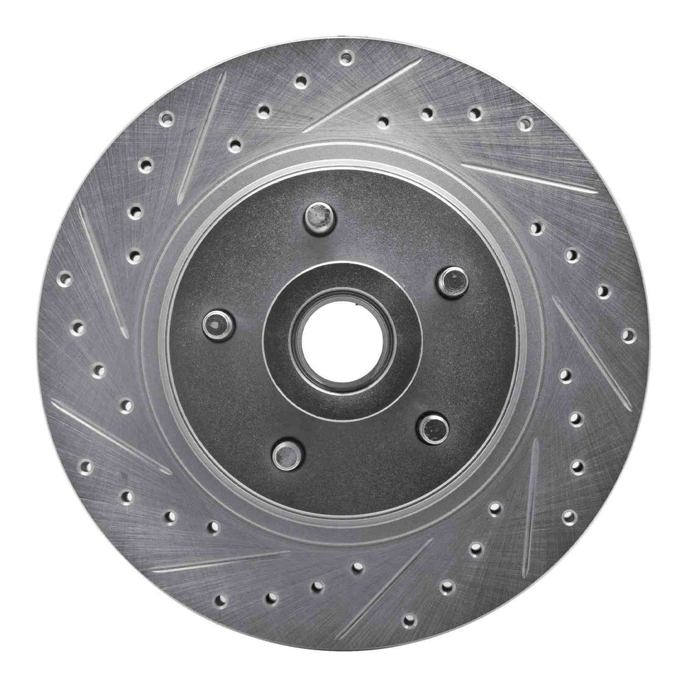 DFC 76-81 Chrysler Newport Front Left Drilled & Slotted Silver Brake Rotor