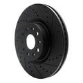 R1 14-25 Cadillac CT6 Front Right Drilled & Slotted Black Brake Rotor