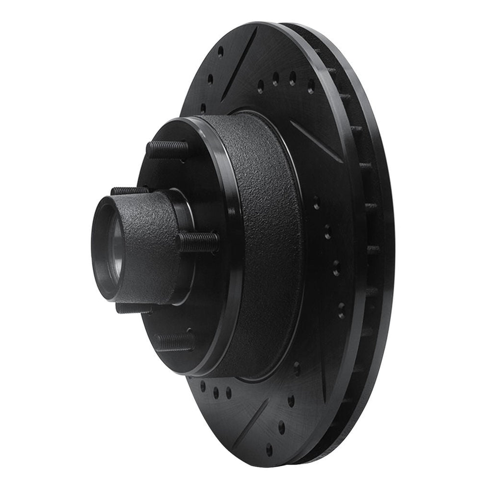 R1 1978-1990 Buick Estate Wagon Front Left Drilled & Slotted Black Brake Rotor