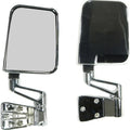 Manual Folding Mirror Kit for 1987-2006 Jeep YJ, TJ Wrangler, Chrome Crown Automotive