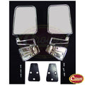 Manual Folding Mirror Kit for 1987-2006 Jeep YJ, TJ Wrangler, Chrome Crown Automotive