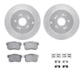 R1 05-18 Acura RDX Rear Drilled & Slotted Silver Brake Rotor Set w/Optimum OE Pads and Hardware