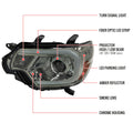OE RETROFIT PROJECTOR HEADLIGHTS WITH LED BAR CHROME HOUSING AND CLEAR LENS
