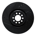 R1 04-06 Audi TT Quattro Left Front Drilled & Slotted Black Brake Rotor