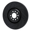 R1 04-06 Audi TT Quattro Left Front Drilled & Slotted Black Brake Rotor