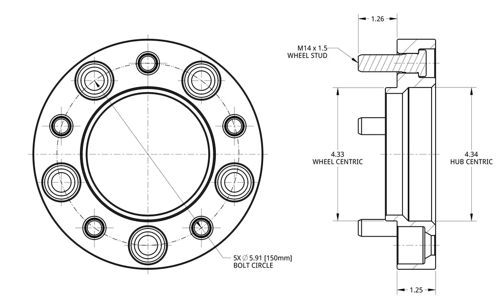 0822 SEQUOIA/0821 LAND CRUISER/0721 TUNDRA 5 X 150MM X 11/4IN THICK BLUE WHEEL SPACERS(PAIR)
