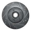 R1 Concepts Brake Rotor Drilled and Slotted Silver Fits Lincoln Town
