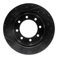 R1 99-07 Ford E-150 Econoline Rear Right Drilled & Slotted Black Brake Rotor