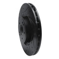 R1 18-22 Genesis G70 Front Left Drilled & Slotted Black Brake Rotor