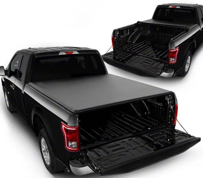 1518 F150 SUPERCREW DOUBLE CAB 66IN ROLL UP STYLE TONNEAU COVER BLACK