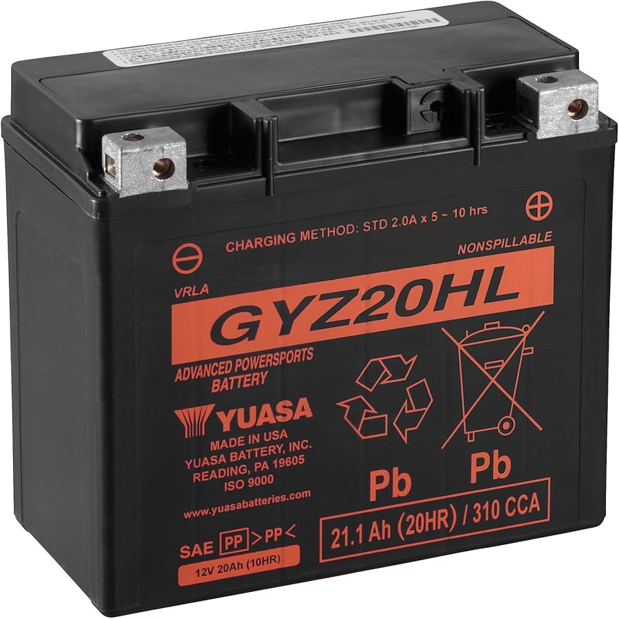 Yuasa GYZ20HL High Performance Maintenance Free AGM 12-Volt Battery