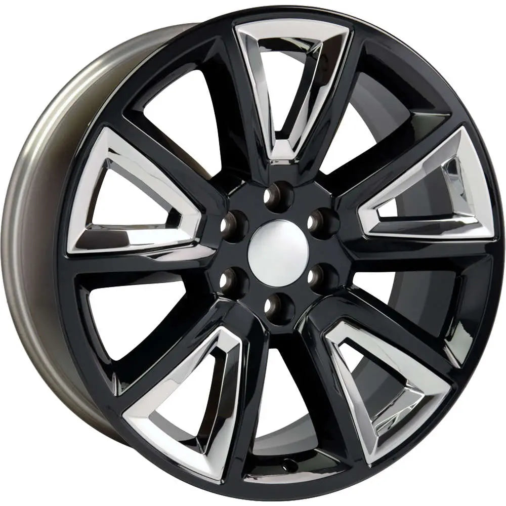 20 IN REPLICA WHEEL CV73 FITS CHEVROLET TAHOE RIM 20X8.5 BLACK WHEEL