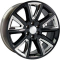 20 IN REPLICA WHEEL CV73 FITS CHEVROLET TAHOE RIM 20X8.5 BLACK WHEEL