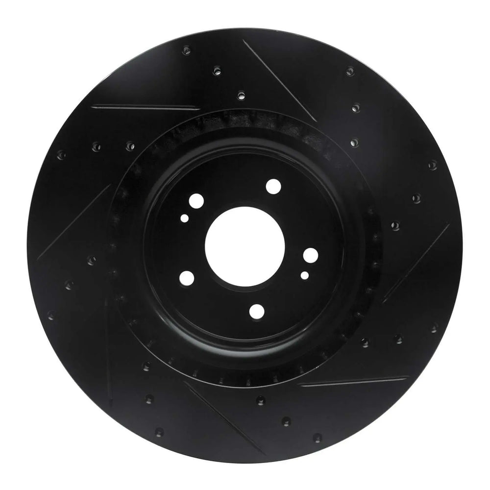 R1 18-22 Genesis G70 Front Left Drilled & Slotted Geo-Carbon Rotor