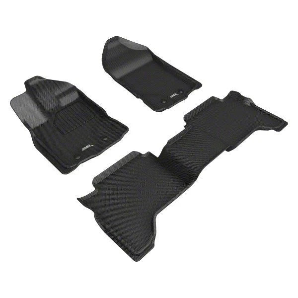 3D MAXpider 2019-2020 Ford Ranger Supercrew Kagu 1st & 2nd Row Floormats - Black