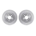 R1 03-14 Volvo XC90 Rear Drilled & Slotted Silver Brake Rotor Set