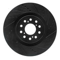 R1 17-25 Acura Integra Front Left Drilled & Slotted Black Brake Rotor