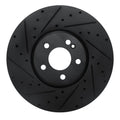 R1 15-23 Mercedes-Benz E300 Front Left Drilled & Slotted Black Brake Rotor