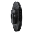 R1 15-23 Mercedes-Benz E300 Front Left Drilled & Slotted Black Brake Rotor