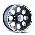 Cast Aluminum Wheels 174 16x10 Machined Lip Black 8 On 165.1 Bolt Pattern -38 Offset ION Wheels