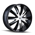 ~(32 lbs. 20X20X10)~ MAZZI EDGE GLOSS BLACK/MACHINED FACE 18X7.5 5-110/5-115 40MM 72.62MM