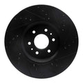 R1 09-10 Kia BORREGO Front Left Drilled & Slotted Black Brake Rotor