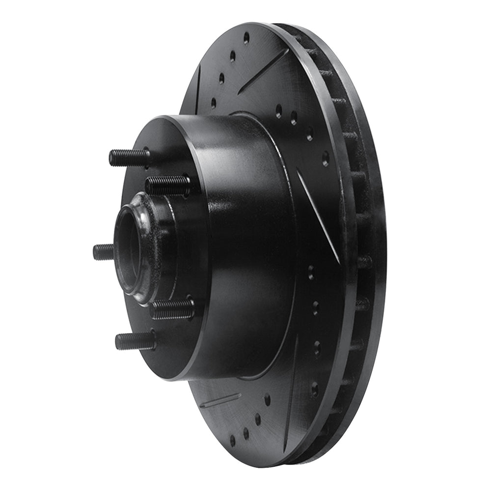 R1 67-74 Buick Gran Sport Front Left Drilled & Slotted Black Brake Rotor