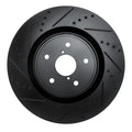 R1 18-25 Subaru WRX Front Left Drilled & Slotted Black Brake Rotor
