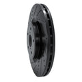 R1 18-25 Subaru WRX Front Left Drilled & Slotted Black Brake Rotor