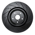 R1 18-25 Subaru WRX Front Left Drilled & Slotted Black Brake Rotor