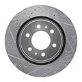 R1 22-24 Land Rover Range Rover Sport Front Left Drilled & Slotted Silver Brake Rotor