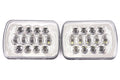 VEHICLE LED HEADLIGHT SET 5X7 INCH 17 LED - SILVER FRONT FAC