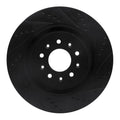 R1 00-06 Jaguar XKR Front Right Drilled & Slotted Black Brake Rotor