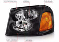 ANZO 2002-2009 Gmc Envoy Crystal Headlight  Black Amber