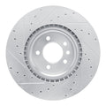 R1 Concepts Brake Rotor Drilled and Slotted Silver Fits Land Rover