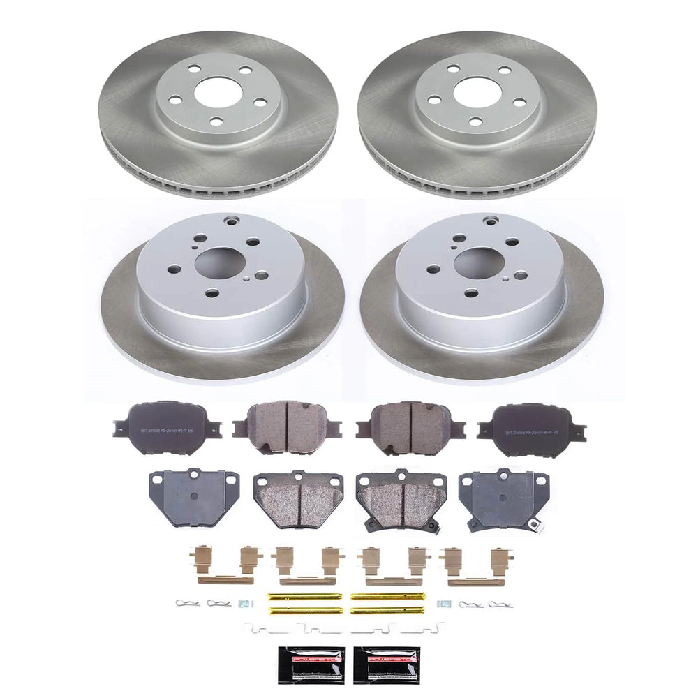 Power Stop 00-05 Toyota Celica Front and Rear Semi-Coated Rotor Kit