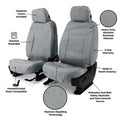 0509 EQUINOX BUCKET SEATS W/ADJ HDRSTS & FOLDFLAT PASS. SEAT FRONT ROW SEAT SAVER POLYCOTTON GREY