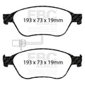 EBC 03-10 Audi A8 Quattro 4.2 Greenstuff Front Brake Pads