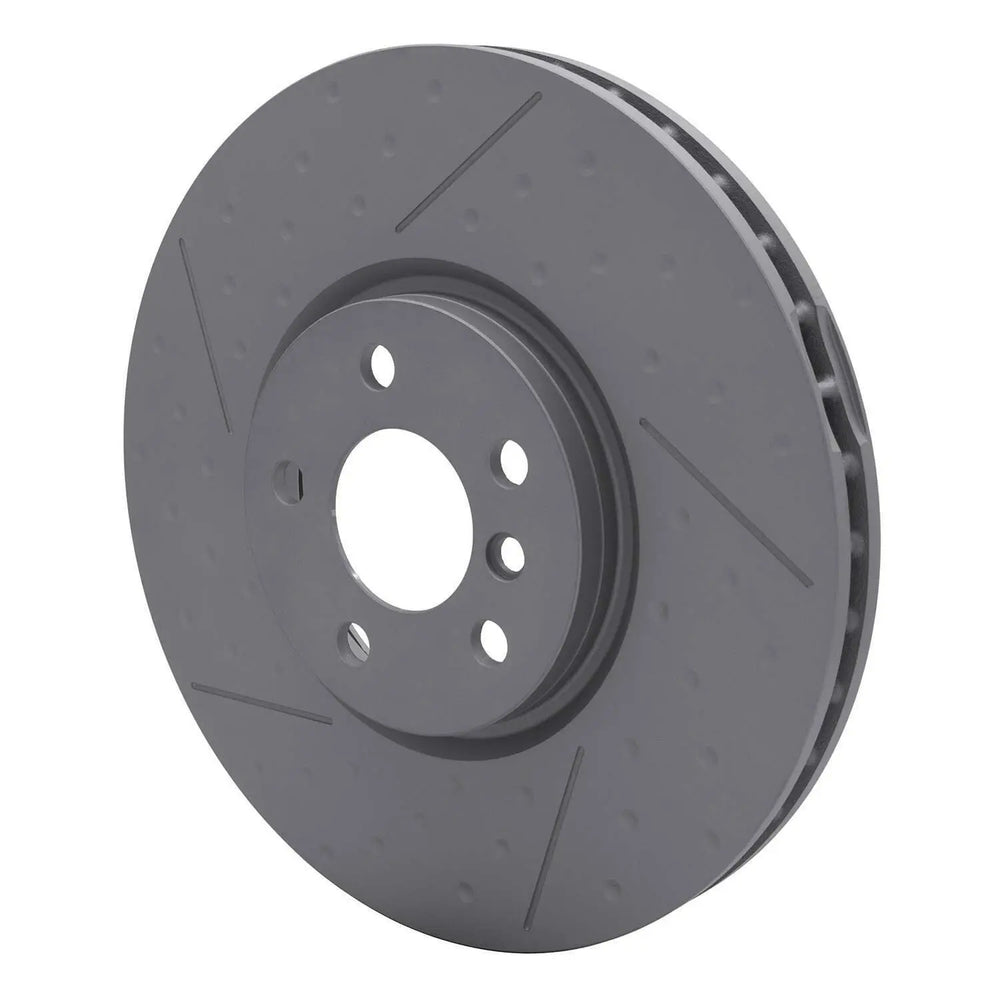 R1 15-19 Mini Cooper (Excl Clubman) Front Right Slotted Black Brake Rotor