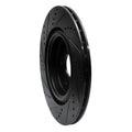 R1 2017-2020 Jaguar I-Pace Rear Right Drilled & Slotted Black Brake Rotor