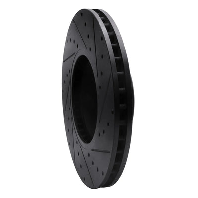 R1 12-21 BMW 228I Front Left Drilled & Slotted Black Brake Rotor