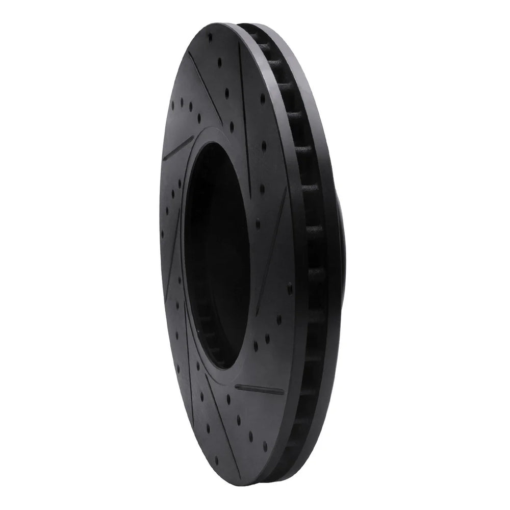 R1 12-21 BMW 228I Front Left Drilled & Slotted Black Brake Rotor