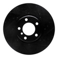 R1 12-21 BMW 440I Gran Coupe Front Right Drilled & Slotted Black Brake Rotor