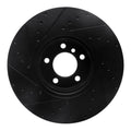R1 12-21 BMW 440I Gran Coupe Front Right Drilled & Slotted Black Brake Rotor