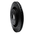 R1 08-14 Chrysler 200 Front Left Drilled & Slotted Black Brake Rotor