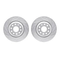 R1 06-25 Audi RS3 Rear Drilled & Slotted Silver Brake Rotor Set