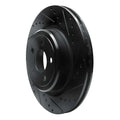 R1 06-23 Dodge Charger Rear Right Drilled & Slotted Black Brake Rotor