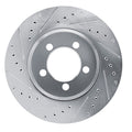 R1 65-66 Ford Country Squire Front Left Drilled & Slotted Black Brake Rotor