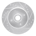 DFC 93-93 Ford Mustang Front Right Drilled & Slotted Silver Brake Rotor
